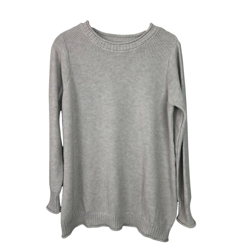 LOGO by Lori Goldstein Women's Size‎ Medium Beige Roll Neck Mixed Stitch Sweater